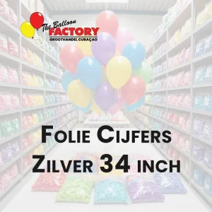 Folie Cijfers Zilver 34 inch - The Balloon Factory Groothandel Curacao Folie Cijfers Zilver 34 inch - The Balloon Factory Groothandel Curacao