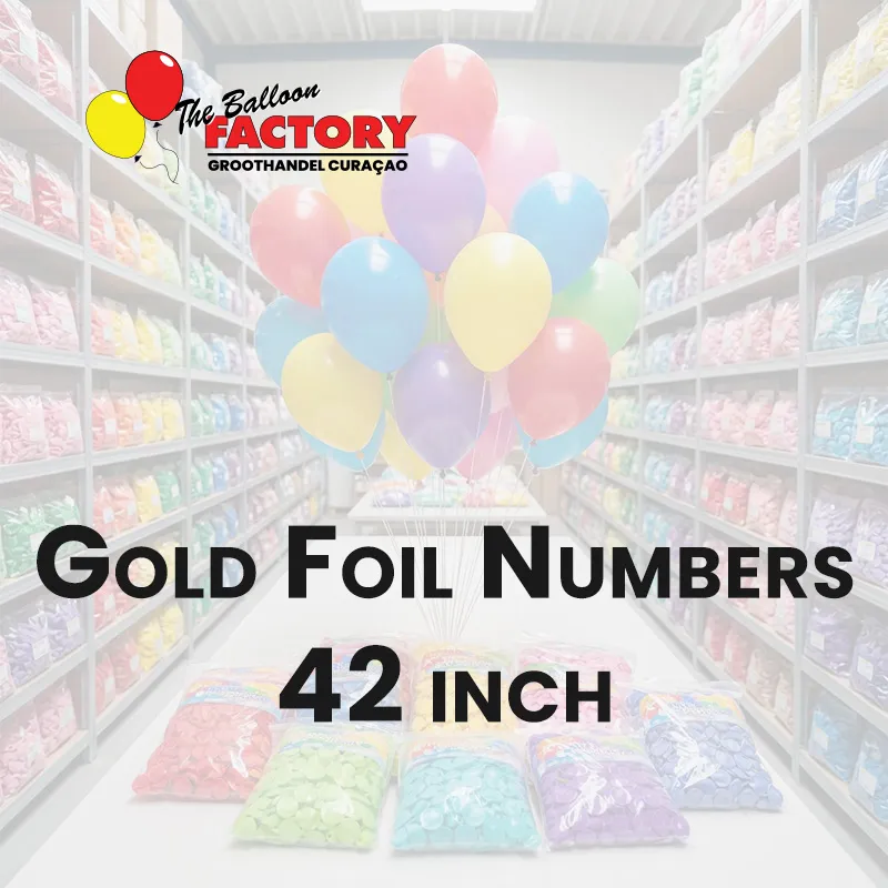 Folie Cijfers Goud 42 inch - The Balloon Factory Groothandel Curacao