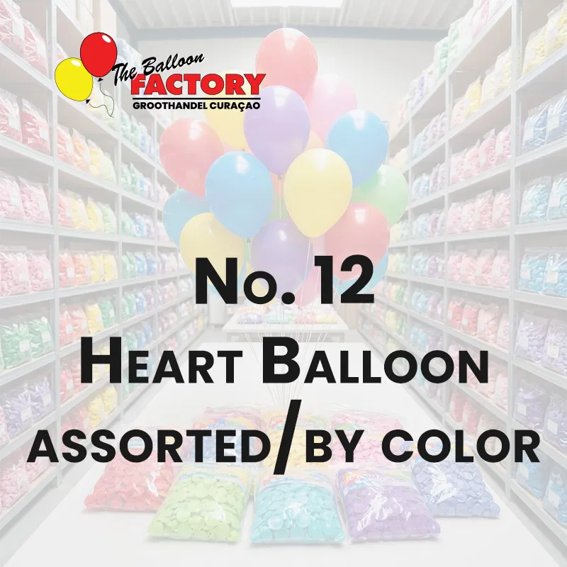 No. 12 Hartballon assorted_by color - The Balloon Factory WholesalemCuraçao
