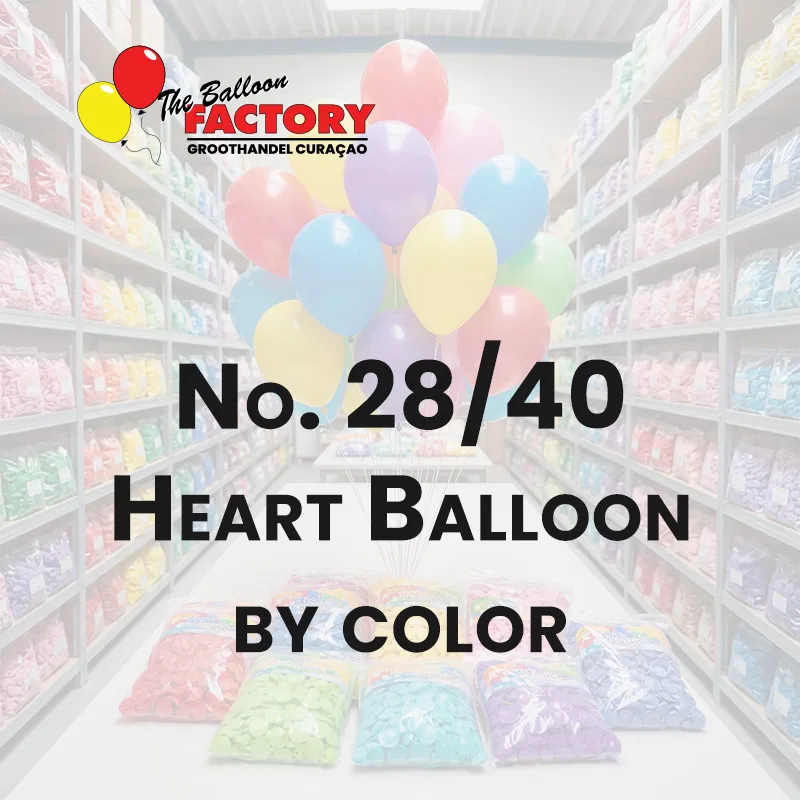 No. 28_40 Hartballon op kleur - The Balloon Factory GroothandelmCuraçao