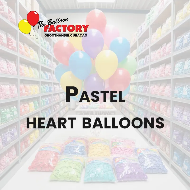 Pastel hartballonnen - The Balloon Factory GroothandelmCuraçao