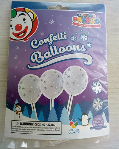 Speciale-kleinverpakkingenSnowflake-Front-2605 BALLONS MET CONFETTI NO. 12