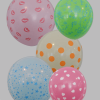 The-Balloon-Factory-Bedrukte-Ballonnen-1052 Ballon no. 12 assorti kleuren met sterren, harten, bloemen, lippen en stippen