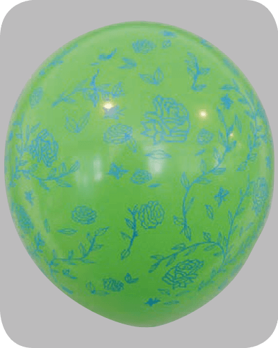 The-Balloon-Factory-Bedrukte-Ballonnen-1052-met-bloemen Ballon no. 12 assorti kleuren met sterren, harten, bloemen, lippen en stippen