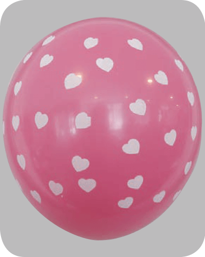 The-Balloon-Factory-Bedrukte-Ballonnen-1052-met-harten Ballon no. 12 assorti kleuren met sterren, harten, bloemen, lippen en stippen