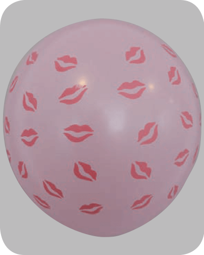 The-Balloon-Factory-Bedrukte-Ballonnen-1052-met-lippen Ballon no. 12 assorti kleuren met sterren, harten, bloemen, lippen en stippen