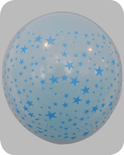 The-Balloon-Factory-Bedrukte-Ballonnen-1052-met-sterren Ballon no. 12 assorti kleuren met sterren, harten, bloemen, lippen en stippen