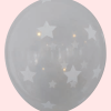 Ballon no. 12 transparant met grote witte sterren