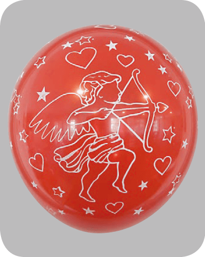 The-Balloon-Factory-Bedrukte-Ballonnen-1108 Ballon no. 12 rood en wit met Cupido