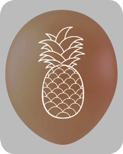 The-Balloon-Factory-Bedrukte-Ballonnen-11536 Ballon no. 12 sienna met ananas