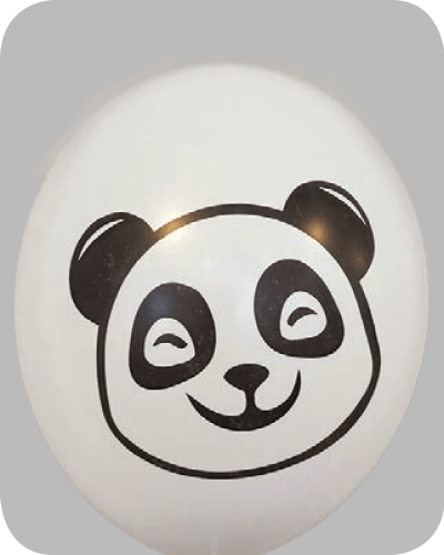 The-Balloon-Factory-Bedrukte-Ballonnen-11537 Ballon no. 12 wit met panda