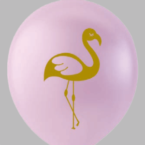 Ballon no. 12 wit met Flamingo