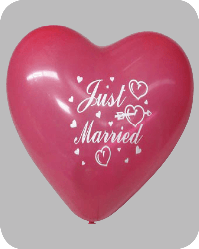 The-Balloon-Factory-Printed-Balloons-1316 Heart balloon no. 10 red with Just Married