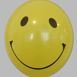 The-Balloon-Factory-Printed-Balloons-1321 Ballon no. 12 yellow with smiley