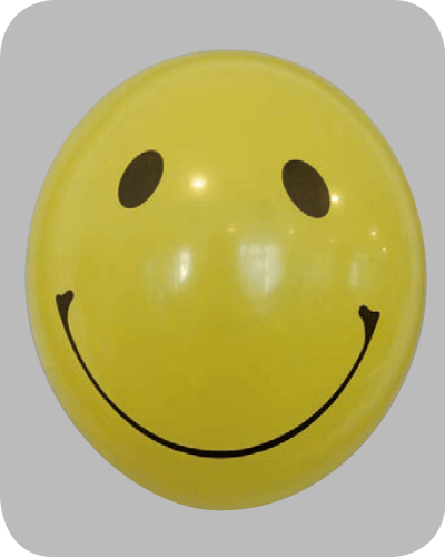 The-Balloon-Factory-Printed-Balloons-1321 Ballon no. 12 yellow with smiley