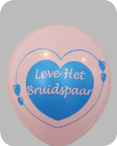 The-Balloon-Factory-Bedrukte-Ballonnen-1337 Ballon no. 12 assorti met bruidspaar
