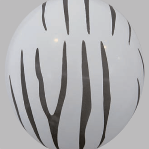 Ballon no. 12 wit met zebra-motief