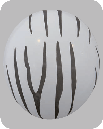 The-Balloon-Factory-Bedrukte-Ballonnen-1356 Ballon no. 12 wit met zebra-motief