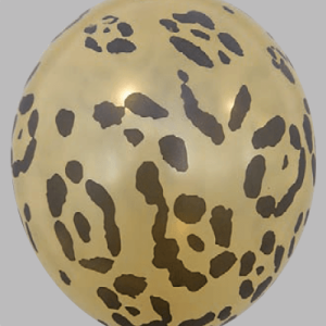 The-Balloon-Factory-Bedrukte-Ballonnen-1358 Ballon no. 12 metallic goud met luipaard-motief