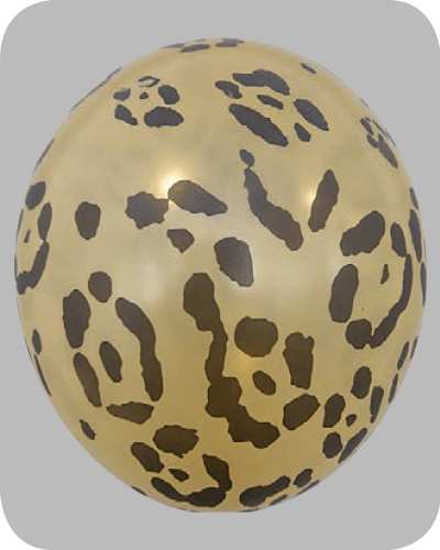 The-Balloon-Factory-Bedrukte-Ballonnen-1358 Ballon no. 12 metallic goud met luipaard-motief