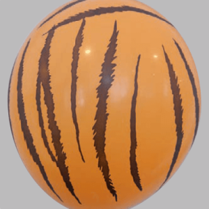 The-Balloon-Factory-Bedrukte-Ballonnen-1362 Ballon no. 12 oranje met tijger-motief