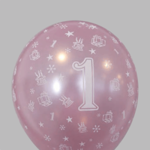 The-Balloon-Factory-Bedrukte-Ballonnen-1400 Balloon No. 14, pearl pink with the number 1