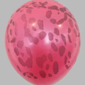 The-Balloon-Factory-Bedrukte-Ballonnen-1532 Ballon no. 12 metallic fuchsia met luipaard-motief