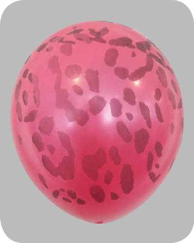 The-Balloon-Factory-Bedrukte-Ballonnen-1532 Ballon no. 12 metallic fuchsia met luipaard-motief