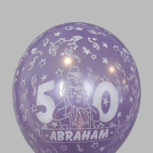 Ballon no. 14 metallic + parel assorti kleuren met Abraham