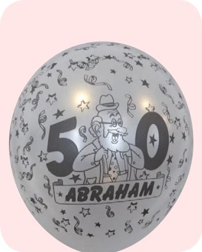 The-Balloon-Factory-Bedrukte-Ballonnen-1564 Ballon no. 14 parel wit met Abraham