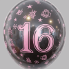 Ballon no. 12 decoration black with number 16