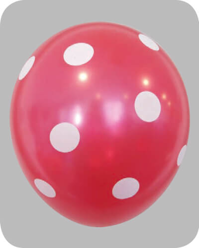 The-Balloon-Factory-Bedrukte-Ballonnen-1577 Ballon no. 14 metallic assorti kleuren met stippen/dots