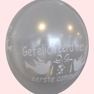 The-Balloon-Factory-Bedrukte-Ballonnen-1589 Ballon no. 14 parel wit met Communie