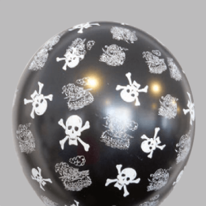 The-Balloon-Factory-Bedrukte-Ballonnen-1591 Balloon No. 14, Metallic Black with Pirate