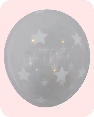 The-Balloon-Factory-Bedrukte-Ballonnen-1593 Ballon no. 12 transparant met sterren