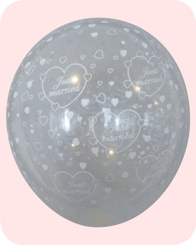 The-Balloon-Factory-Printed-Balloons-1594 Ballon no. 12 transparent with Just Married