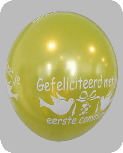 The-Balloon-Factory-Bedrukte-Ballonnen-1599 Ballon no. 14 parel appelgroen met Communie