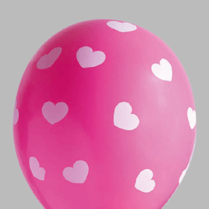 The-Balloon-Factory-Bedrukte-Ballonnen-1672 Ballon no. 12 diverse kleuren met harten
