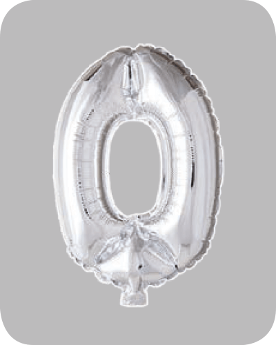 The-Balloon-Factory-Folie-Ballonnen-6050 FOLIEBALLON NO. 16 ZILVER CIJFER NO. 0