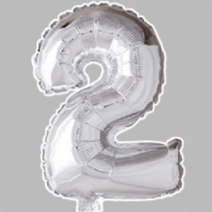 The-Balloon-Factory-Folie-Ballonnen-6052 FOLIEBALLON NO. 16 ZILVER CIJFER NO. 2