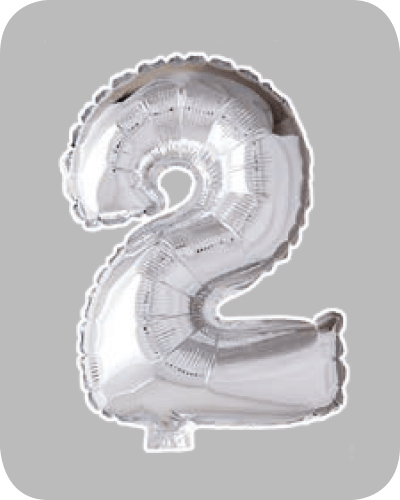 The-Balloon-Factory-Folie-Ballonnen-6052 FOLIEBALLON NO. 16 ZILVER CIJFER NO. 2