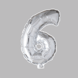 The-Balloon-Factory-Folie-Ballonnen-6056 FOLIEBALLON NO. 16 ZILVER CIJFER NO. 6