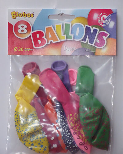 The-Balloon-Factory-Small-Packaging-2004 DECORATIVE BALLOONS printed with various designs