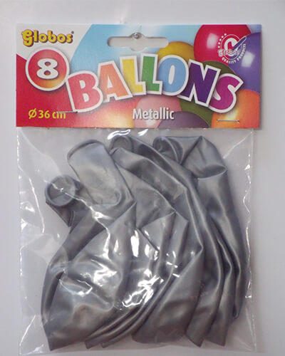 The-Balloon-Factory-Small-Packaging-2063 METALLICBALLONS - SILVER