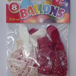 The-Balloon-Factory-Klein-Verpakkingen-2253 DECORATIVE BALLOONS printed with hearts all around