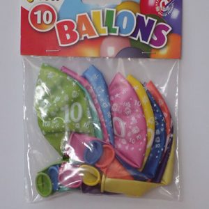 CIJFERBALLONS 10 METALLIC - HL
