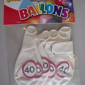 The-Balloon-Factory-Klein-Verpakkingen-2454 NUMBER BALLOONS 40 with traffic sign