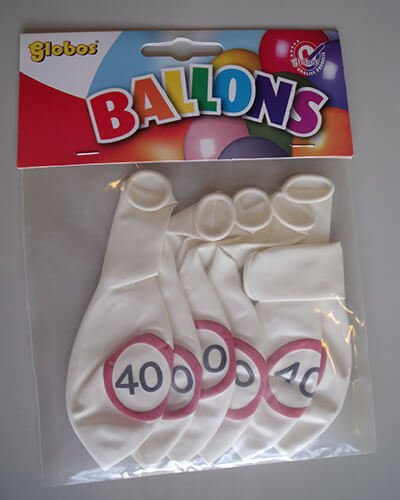 The-Balloon-Factory-Klein-Verpakkingen-2454 NUMBER BALLOONS 40 with traffic sign