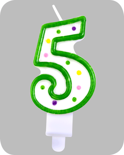 The-Balloon-Factory-Party-Products-GP5105 Candle on holder no. 5