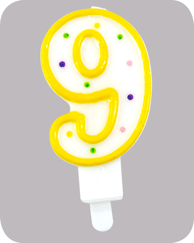 The-Balloon-Factory-Party-Producten-GP5109 Candle on holder no. 9